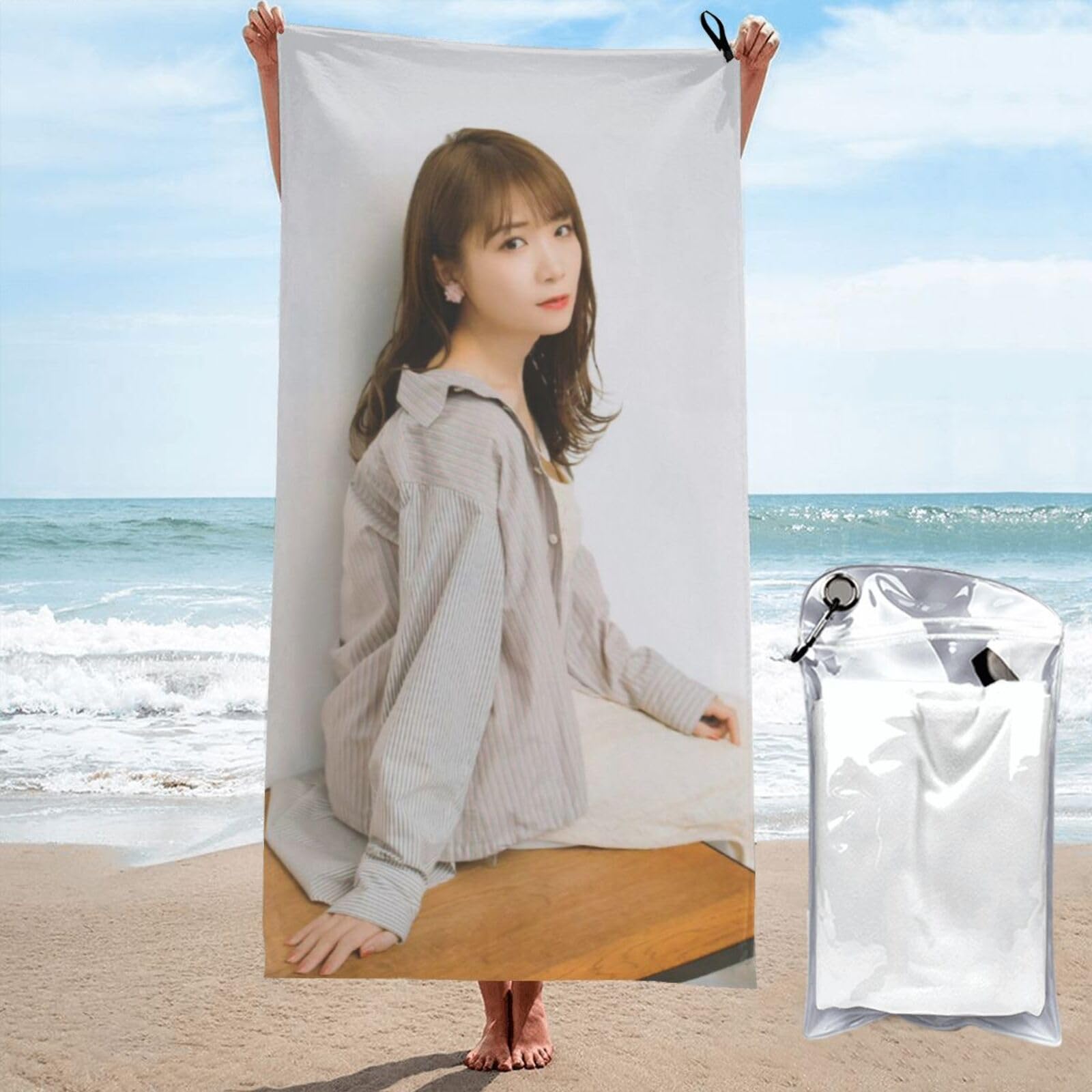 Amazon｜人気バスタオル秋元真夏ビーチタオル大判マイクロファイバー